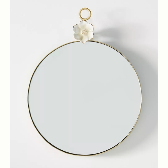 Anthropologie Paige Ceramic Flower Mirror - Picture 1 of 7